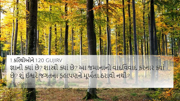 1 કરિંથીઓને 1:20 GUJIRV Bible Verse Image