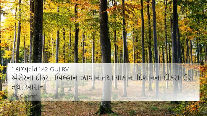 1 કાળવૃતાંત 1:42 GUJIRV 4K Wallpaper - એસેરના દીકરા: - 4K Wallpaper Bible Verse
