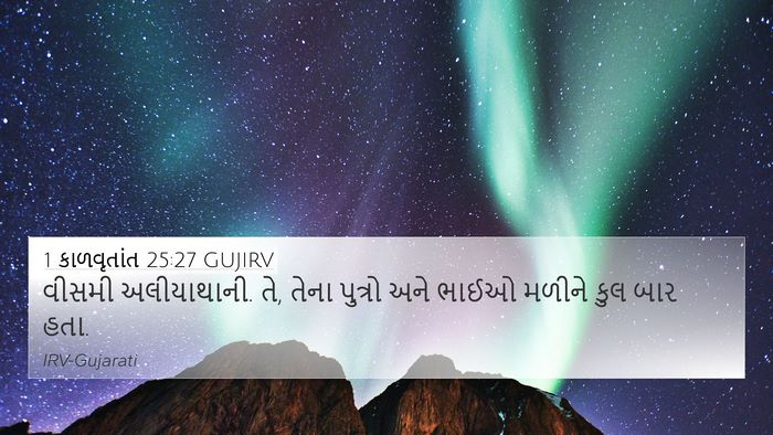 1 કાળવૃતાંત 25:27 GUJIRV 4K Wallpaper - વીસમી અલીયાથાની. - 4K Wallpaper Bible Verse