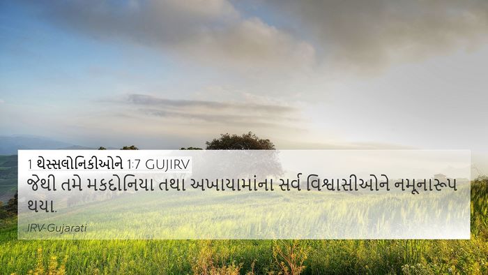 1 થેસ્સલોનિકીઓને 1:7 GUJIRV Bible Verse Image