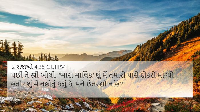 2 રાજાઓ 4:28 GUJIRV Bible Verse Image