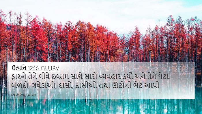 ઉત્પત્તિ 12:16 GUJIRV Bible Verse Image
