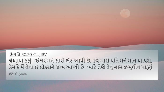ઉત્પત્તિ 30:20 GUJIRV Bible Verse Image