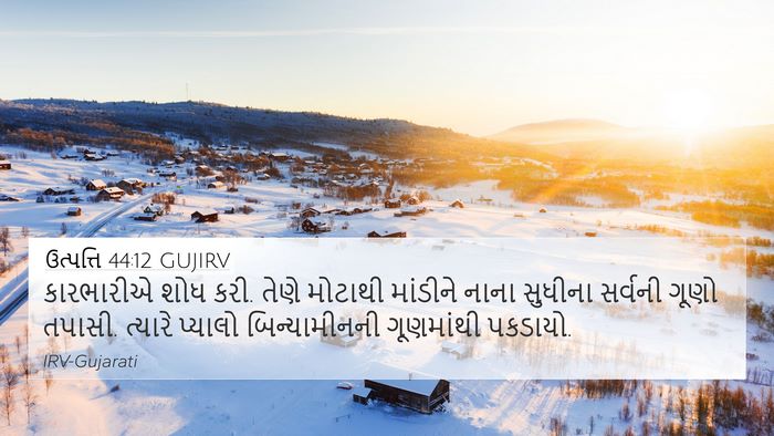 ઉત્પત્તિ 44:12 GUJIRV 4K Wallpaper - કારભારીએ શોધ કરી. - 4K Wallpaper Bible Verse