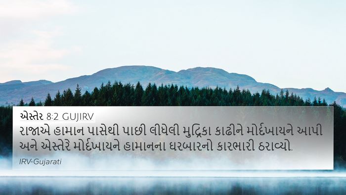 એસ્તેર 8:2 GUJIRV Bible Verse Image