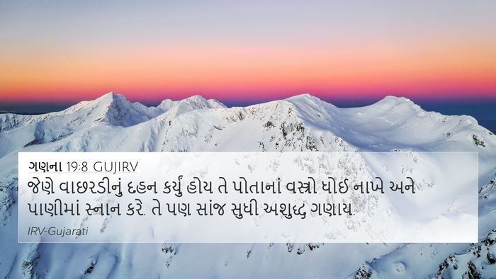 ગણના 19:8 GUJIRV 4K Wallpaper - જેણે વાછરડીનું - 4K Wallpaper Bible Verse