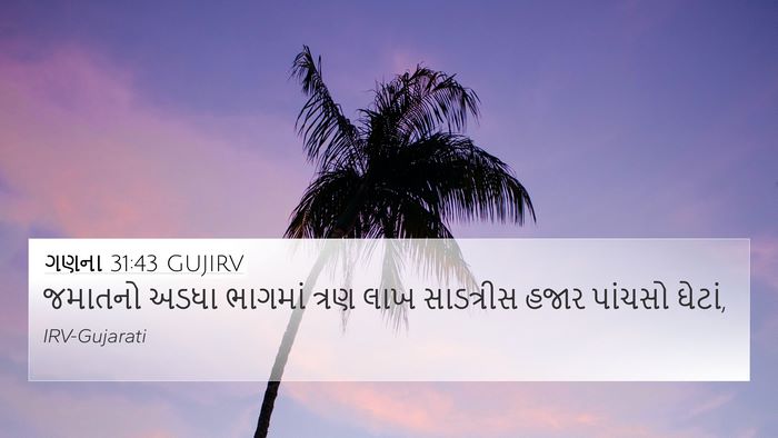 ગણના 31:43 GUJIRV 4K Wallpaper - જમાતનો અડધા - 4K Wallpaper Bible Verse