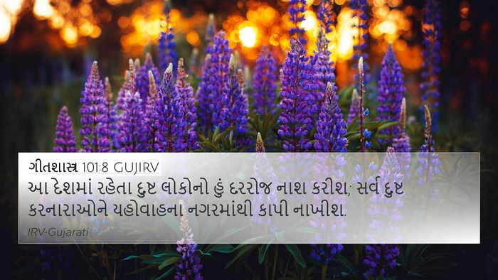 ગીતશાસ્ત્ર 101:8 GUJIRV 4K Wallpaper - આ દેશમાં રહેતા - 4K Wallpaper Bible Verse
