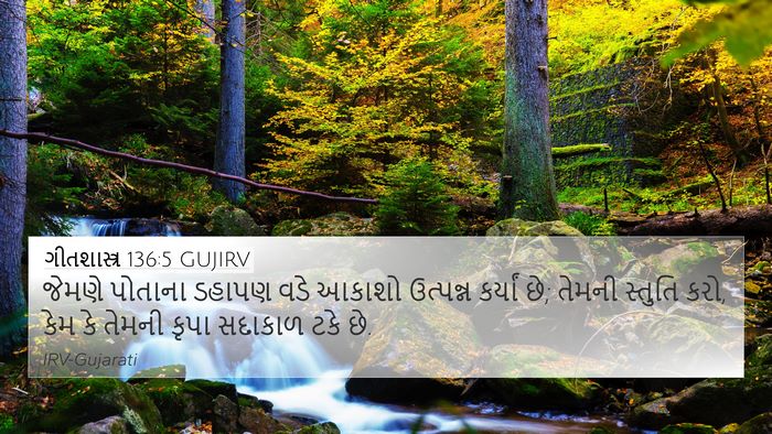 ગીતશાસ્ત્ર 136:5 GUJIRV Bible Verse Image