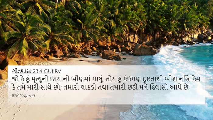 ગીતશાસ્ત્ર 23:4 GUJIRV Bible Verse Image