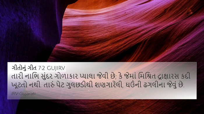 ગીતોનું ગીત 7:2 GUJIRV 4K Wallpaper - તારી નાભિ સુંદર - 4K Wallpaper Bible Verse