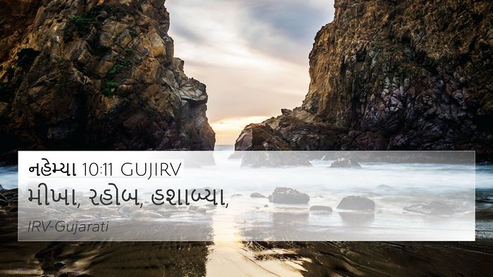 નહેમ્યા 10:11 GUJIRV 4K Wallpaper - મીખા, રહોબ, - 4K Wallpaper Bible Verse