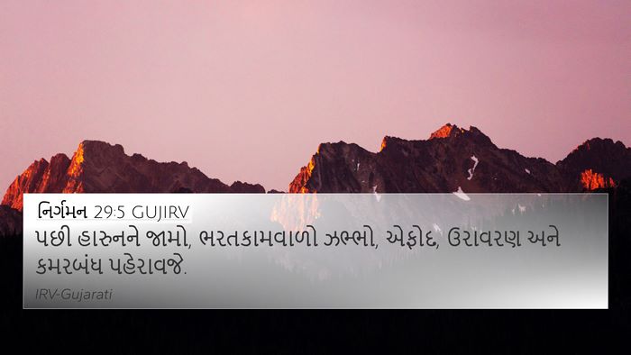 નિર્ગમન 29:5 GUJIRV Bible Verse Image