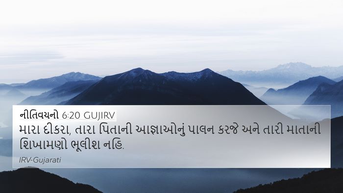 નીતિવચનો 6:20 GUJIRV Bible Verse Image