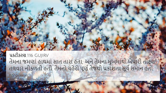 પ્રકટીકરણ 1:16 GUJIRV Bible Verse Image