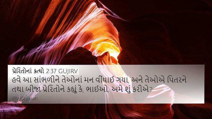 પ્રેરિતોનાં ક્રત્યો 2:37 GUJIRV Bible Verse Image