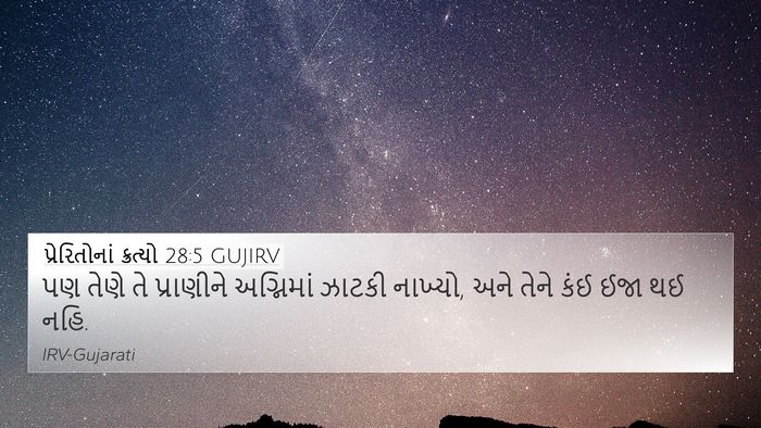 પ્રેરિતોનાં ક્રત્યો 28:5 GUJIRV Bible Verse Image