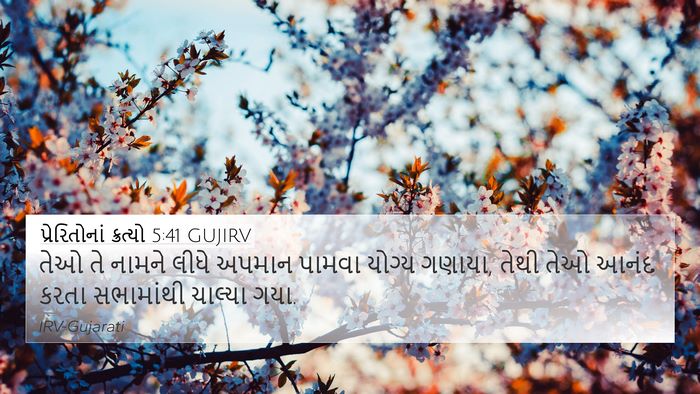 પ્રેરિતોનાં ક્રત્યો 5:41 GUJIRV Bible Verse Image