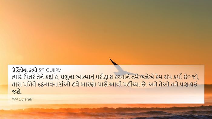 પ્રેરિતોનાં ક્રત્યો 5:9 GUJIRV Bible Verse Image