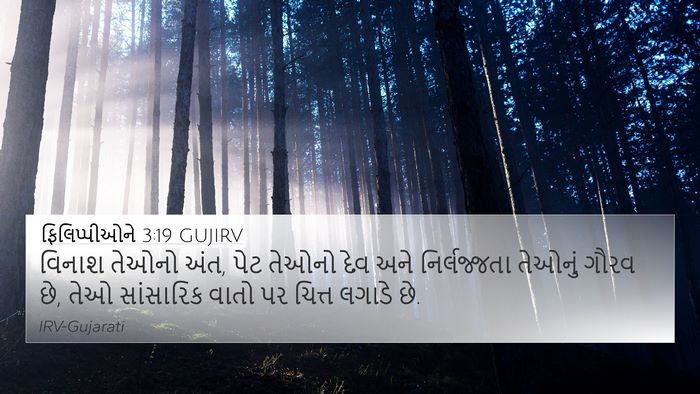 ફિલિપ્પીઓને 3:19 GUJIRV Bible Verse Image