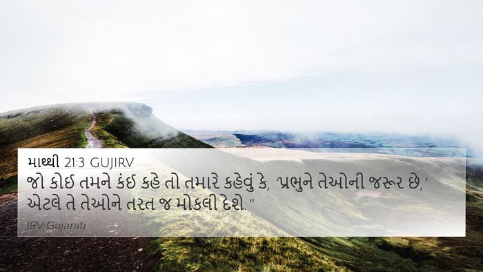 માથ્થી 21:3 GUJIRV Bible Verse Image
