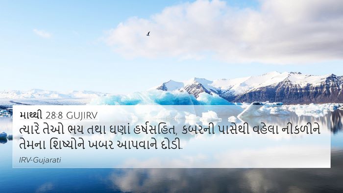 માથ્થી 28:8 GUJIRV Bible Verse Image