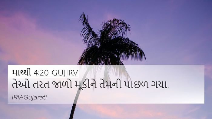 માથ્થી 4:20 GUJIRV Bible Verse Image