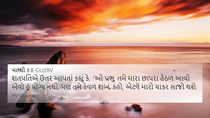 માથ્થી 8:8 GUJIRV Bible Verse Image