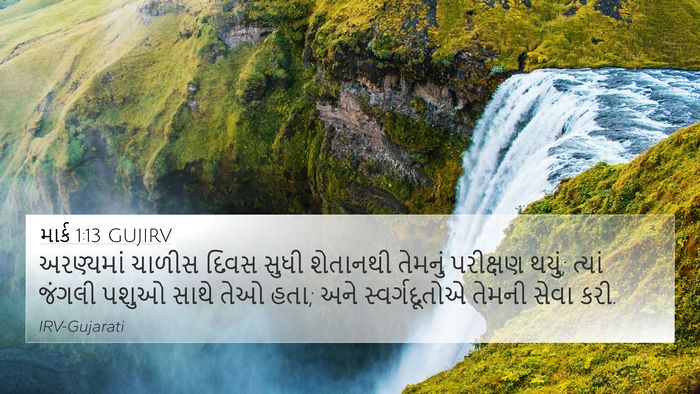 માર્ક 1:13 GUJIRV Bible Verse Image