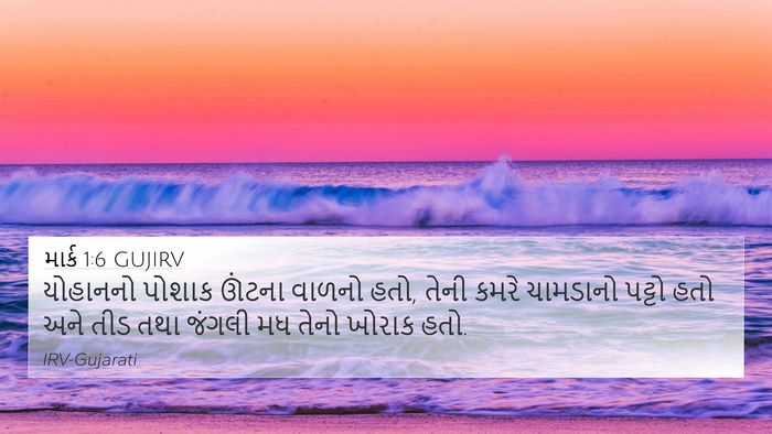 માર્ક 1:6 GUJIRV 4K Wallpaper - યોહાનનો પોશાક - 4K Wallpaper Bible Verse