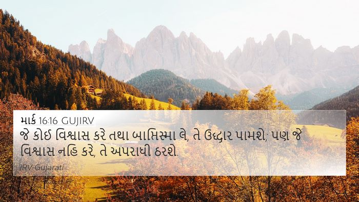 માર્ક 16:16 GUJIRV Bible Verse Image