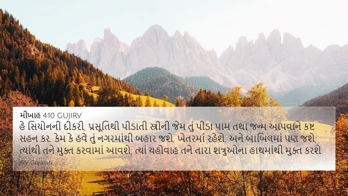 મીખાહ 4:10 GUJIRV Bible Verse Image