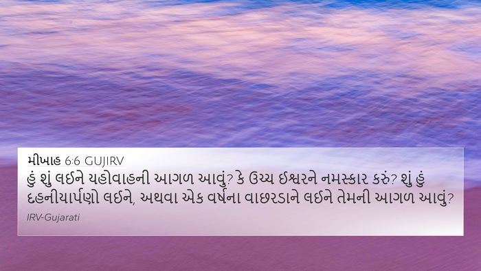 મીખાહ 6:6 GUJIRV Bible Verse Image