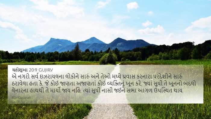 યહોશુઆ 20:9 GUJIRV 4K Wallpaper - એ નગરો સર્વ - 4K Wallpaper Bible Verse