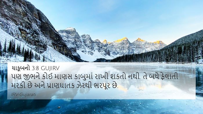 યાકૂબનો 3:8 GUJIRV 4K Wallpaper - પણ જીભને કોઈ માણસ - 4K Wallpaper Bible Verse