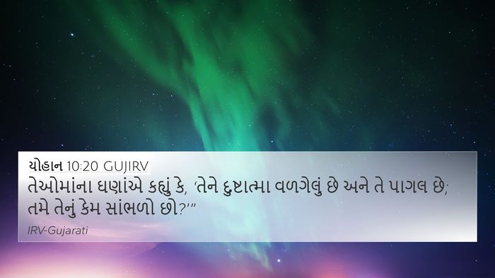 યોહાન 10:20 GUJIRV Bible Verse Image