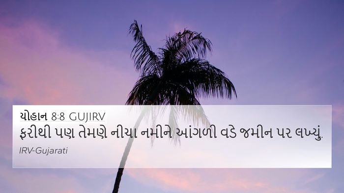 યોહાન 8:8 GUJIRV Bible Verse Image