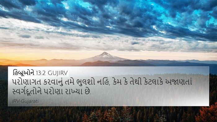 હિબ્રૂઓને 13:2 GUJIRV Bible Verse Image
