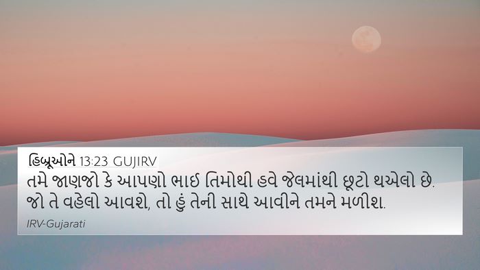 હિબ્રૂઓને 13:23 GUJIRV Bible Verse Image