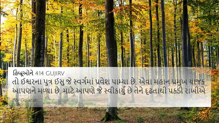 હિબ્રૂઓને 4:14 GUJIRV Bible Verse Image