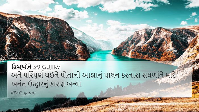 હિબ્રૂઓને 5:9 GUJIRV Bible Verse Image