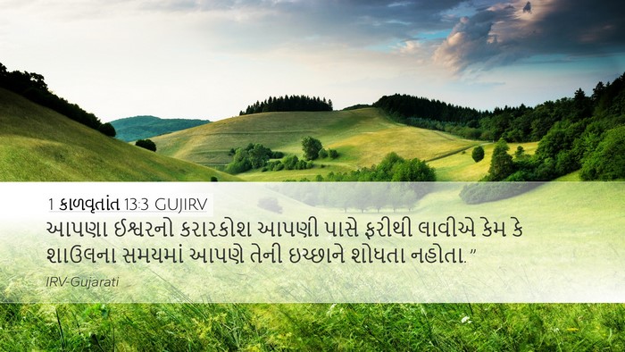 1 કાળવૃતાંત 13:3 GUJIRV Desktop Wallpaper - આપણા ઈશ્વરનો - Desktop Bible Verse Wallpaper