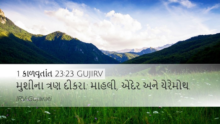 1 કાળવૃતાંત 23:23 GUJIRV Desktop Wallpaper - મુશીના ત્રણ દીકરા: - Desktop Bible Verse Wallpaper