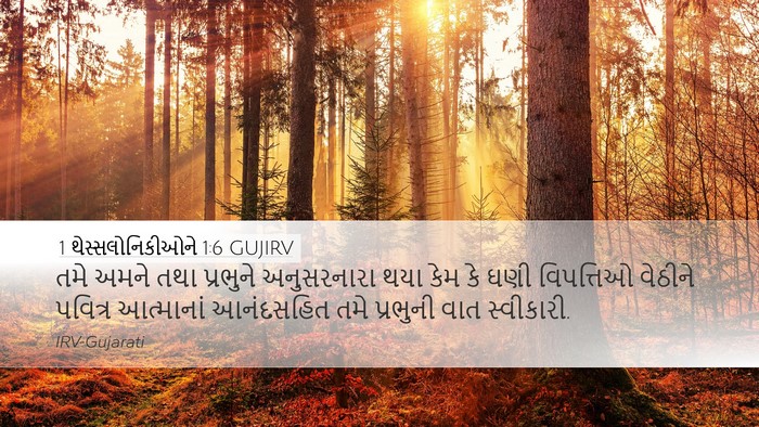 1 થેસ્સલોનિકીઓને 1:6 GUJIRV Bible Verse Image