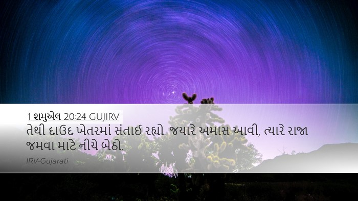 1 શમુએલ 20:24 GUJIRV Desktop Wallpaper - તેથી દાઉદ ખેતરમાં - Desktop Bible Verse Wallpaper