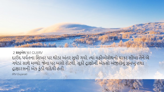 2 શમુએલ 16:1 GUJIRV Desktop Wallpaper - દાઉદ પર્વતના શિખર - Desktop Bible Verse Wallpaper