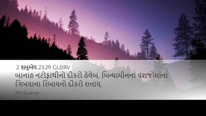 2 શમુએલ 23:29 GUJIRV Desktop Wallpaper - બાનાહ નટોફાથીનો - Desktop Bible Verse Wallpaper