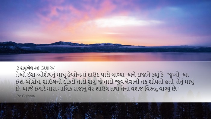 2 શમુએલ 4:8 GUJIRV Desktop Wallpaper - તેઓ ઈશ-બોશેથનું - Desktop Bible Verse Wallpaper