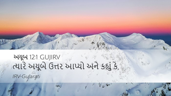 અયૂબ 12:1 GUJIRV Desktop Wallpaper - ત્યારે અયૂબે - Desktop Bible Verse Wallpaper