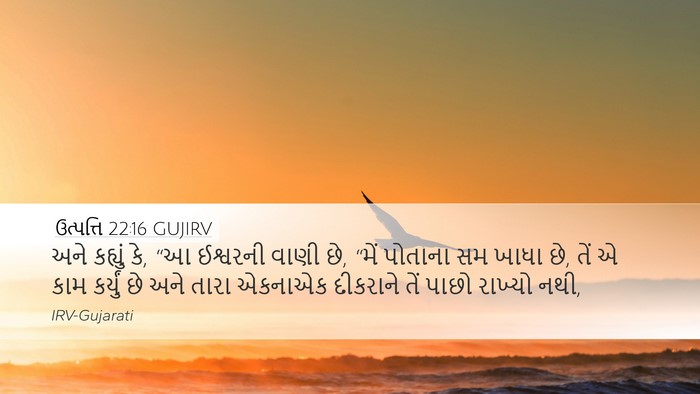 ઉત્પત્તિ 22:16 GUJIRV Bible Verse Image